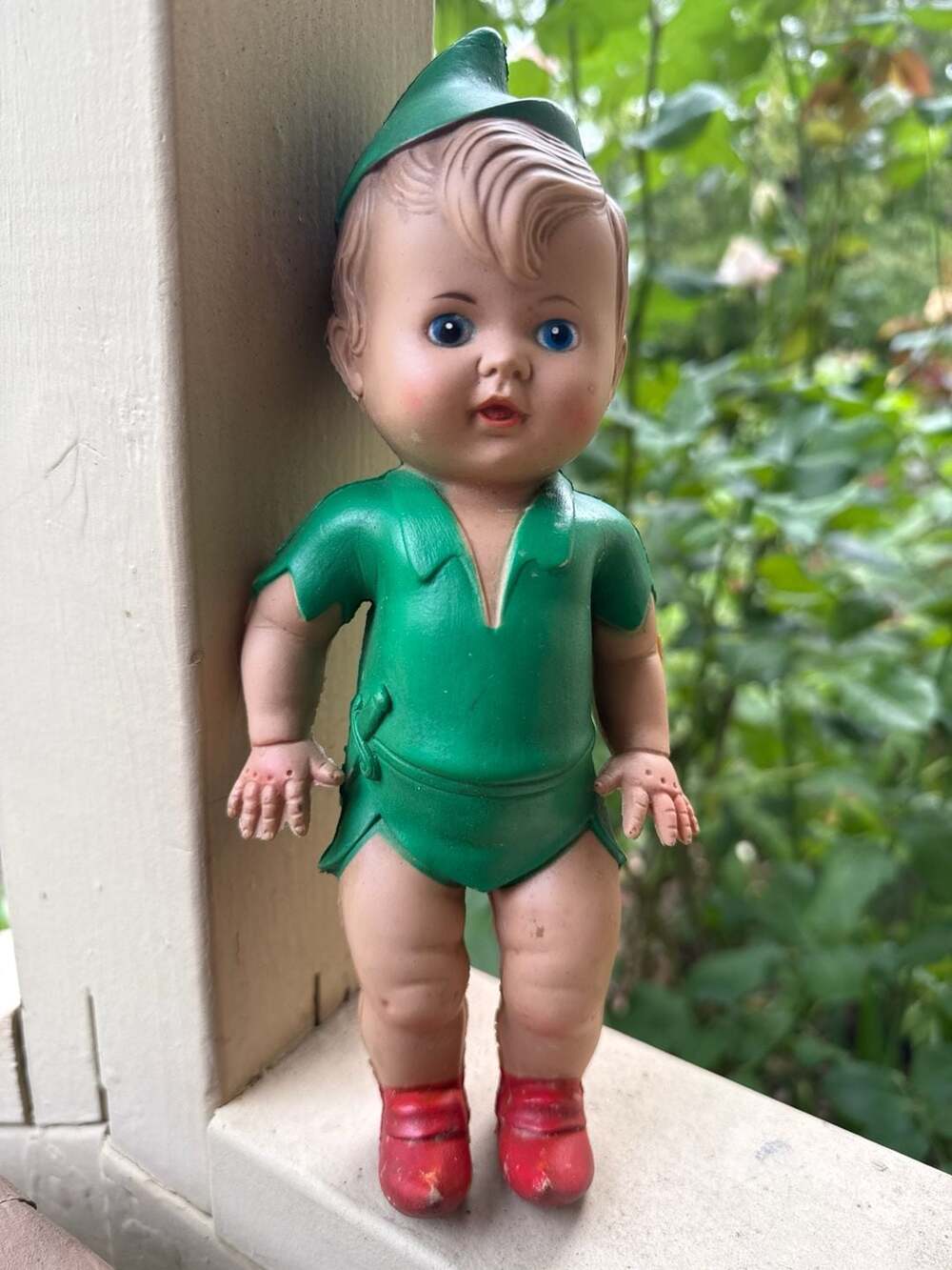 Vintage 1950s Peter Pan Sun Rubber Co. Squeaker Doll Walt Disney Productions